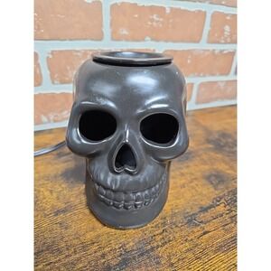 Halloween Skull Candle‎ Wax Burner, Black Lighted Skull Wax Warmer